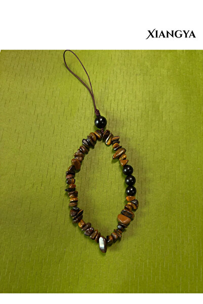 XIANGYA Lanyard Phone Strap with Blue Glass Beads – Handmade Cute Minimalist Charms for Phones & Bags