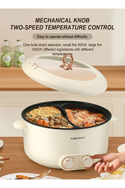 Cool Bear Electric Hot Pot 6L Household Large Capacity Electric Cooker Multifunctional Hot Pot All-in-one Pot