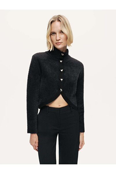 Nocturne Kalp Düğme Aksesuarlı Triko