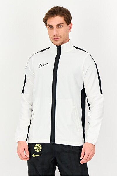 Nike Men Dri Fit Long Sleeve Football Track Jacket, White