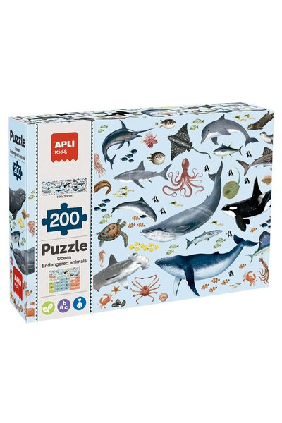 Apli Kids Puzzle cu animale pe cale de dispariție - Animale marine, 200 de piese