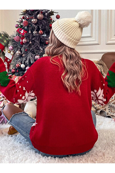 OmniDC Women's Knitted Sweater, Christmas Print, Size XL