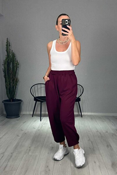 lady special Kışlık Modal Kumaş Paça Tutturmalı Şalvar Pantolon