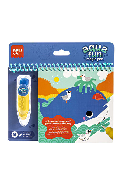 Apli Kids Carte de colorat Aqua FUN cu animale marine magice - include un stilou magic