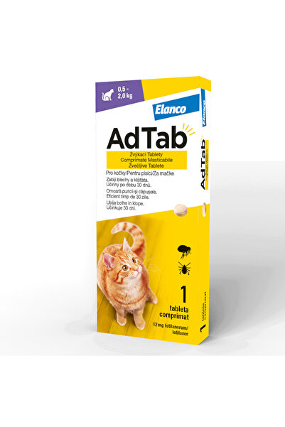 ELANCO AdTab Cat 12 mg (0.5-2 kg) - Antiparasitic tablets - 1 tablet