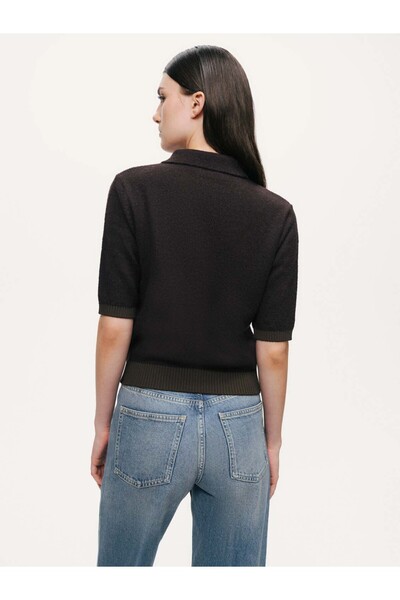 Nocturne Button Accent Piece Contrast Knitwear