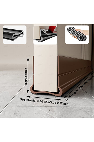 Choice41 Upgraded Brown Flexible Door Bottom Sealing Strip Door Gap Soundproofing Wind and Dust Proof Weather
