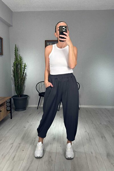 lady special Kışlık Modal Kumaş Paça Tutturmalı Şalvar Pantolon