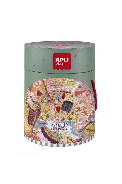 Apli Kids Puzzle circular Harta lumii - Monumente, 48 de piese