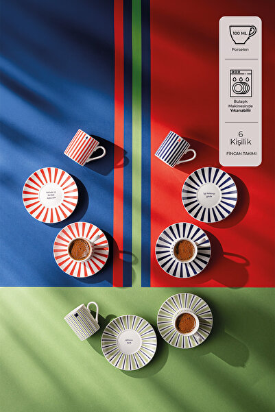 Emsan Destiny 6-Piece Coffee Cup Set 100 ml