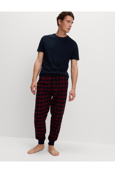 Marks & Spencer Saf Pamuklu Kareli Pijama Altı