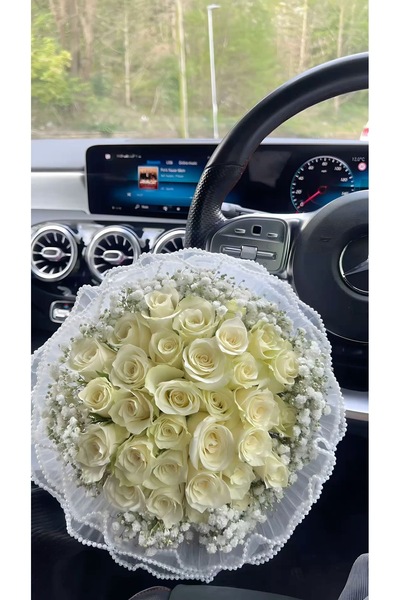 Diana Accessory 41 adet beyaz gül isteme çiçeği özel gün çiçegi söz nişan sev...