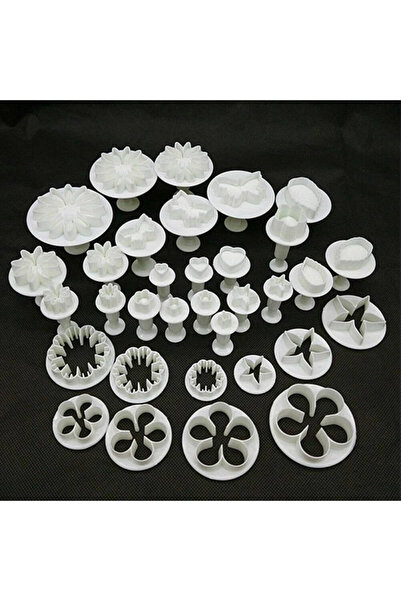MaffStuff Set of 33 White PVC Cake Decorating Molds – Stars, Flowers, Butterflies, Hearts MaffStuff®