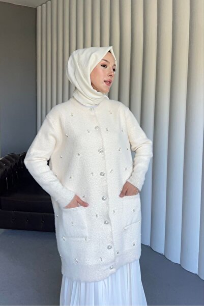 Thebomb Ahu Buttoned Cardigan with Pearls