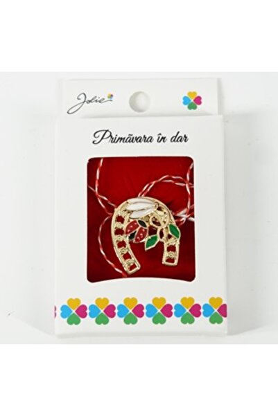 Flippy Martisor Small Brooch in Box, Brooch Size 2.5-3 cm, Metal Material, Horseshoe Pattern