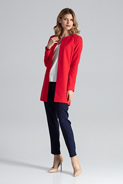 Figl Elegant women's red coat for autumn and winter M551 size M