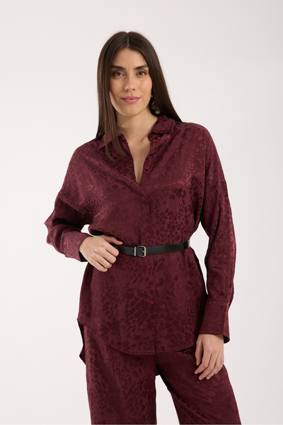 TheyYou Set cămașă și pantaloni din satin texturat |   Set de pantaloni și că...