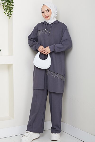 Bestenur Chain Detail Double Suit 1660 - Anthracite