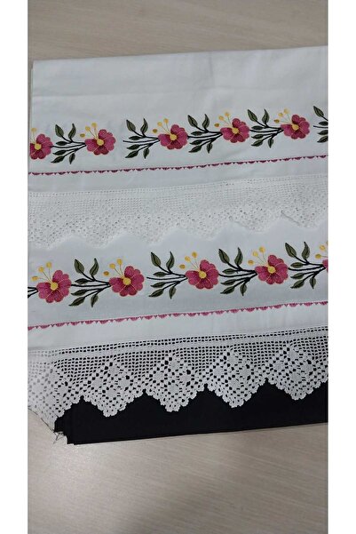 Papatyam 2 Pillows/70*45/ Knitted from Cotton Yarn with Lace/Machine Work/Vintage/Dowry