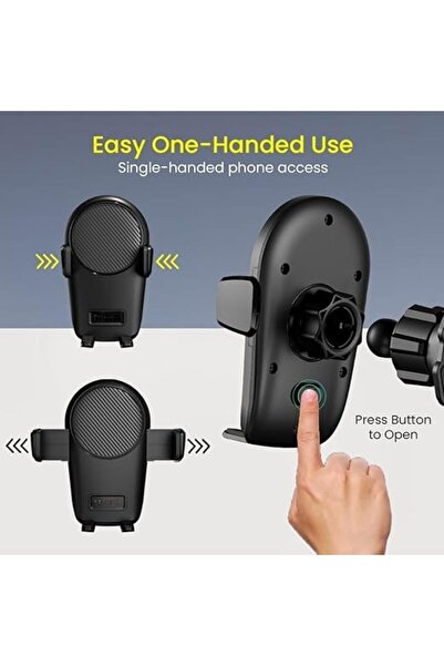AutoFamily Magnetic Car Phone Holder 360° Adjustable Dashboard Mount (AF8 - Black)