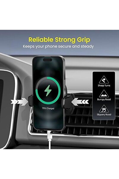 AutoFamily Magnetic Car Phone Holder 360° Adjustable Dashboard Mount (AF8 - Black)