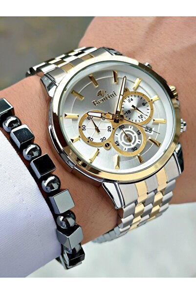Bentini Men's Wrist Watch – Functional, Steel Band, Waterproof, 2-Year Warranty