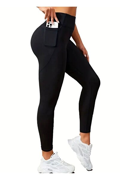 LACKH Ψηλόμεσο, ελαστικό, μονόχρωμο κολάν Άνετο απαλό κομψό στυλ για γυμναστική με πλαϊνή τσέπη # ΚΟΛΑΝ