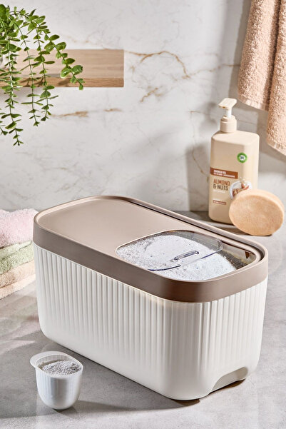 Fesya Home VESTA 2'Li Sürgülü Deterjan Saklama Kabı – Banyo Düzenleyici Lüks Küçük Kap 7.5 LT