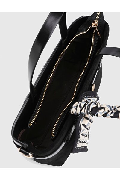 İLVİ Elye Genuine Suede Leather Black Women's Handbag