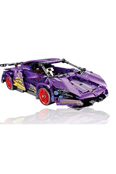 OEM Set Constructie Supercar Violet, 470 Piese, Model Realist cu Pull-Back, Masina Sport, 6+ Ani