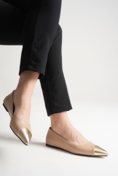 MARCHEO Margaret Women's Nude Gold Ballet Shoes