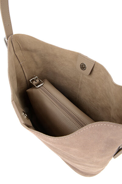 Ziya , Women's Genuine Leather Shoulder and Hand Bag 153979Z5016 Sand