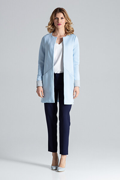 Figl Elegant women's coat, blue, M366, size S