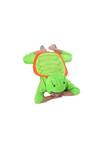 Toybox Kids Turtle Costume Jumpsuit with Hood, Animal Fancy Dress for Kids Party Outfit, Size L(6-7 Years)