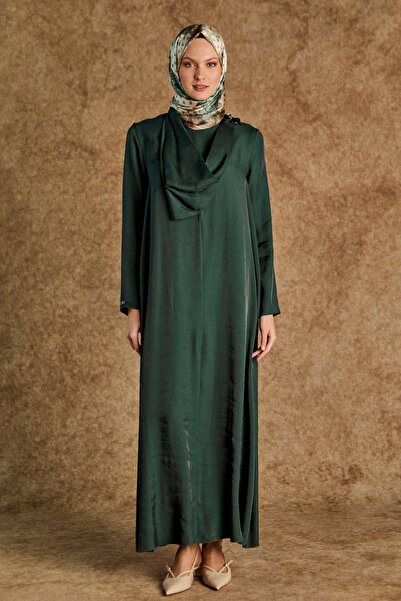 Setrms Fular Yakalı Jakarlı Elbise