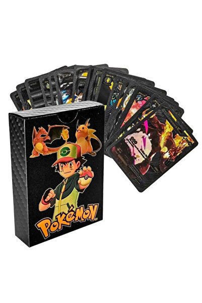 GENERAL 165 Pcs Pokemon Game Cards Set - Gold Silver Black, Includes Vmax GX Charizard Rare Metal Cards
