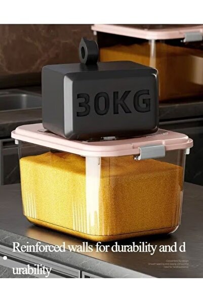 Generic 20L Rice Storage Container Rice Bucket Dispenser with Measuring Cup (35×26.5×20cm) Blue