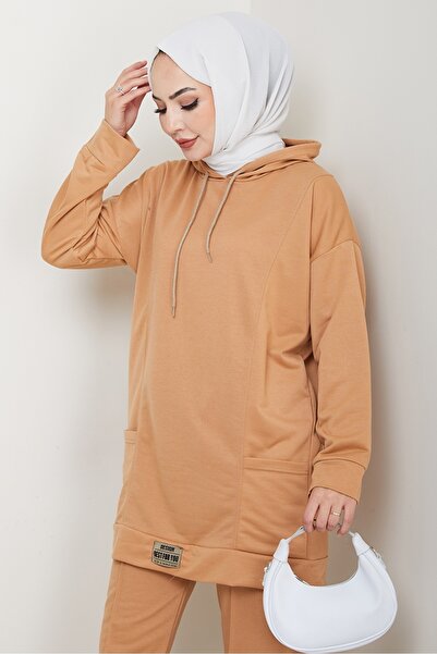 Bestenur Double Pocket Hooded Double Suit 1663 - Mink