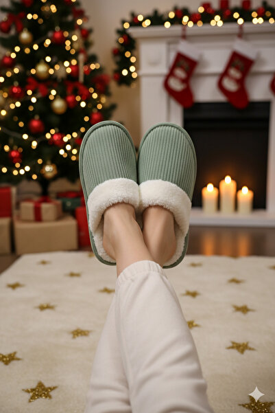 Deniz Terlik Women's Plush Warm Soft Indoor Slippers |   Slippers |