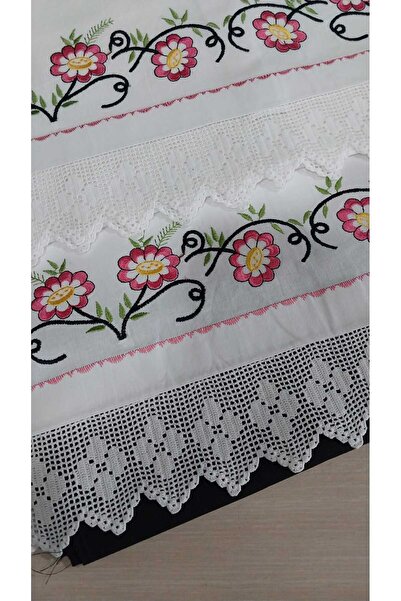 Papatyam 2 Pillows/70*45/ Knitted from Cotton Yarn with Lace/Machine Work/Vintage/Dowry/