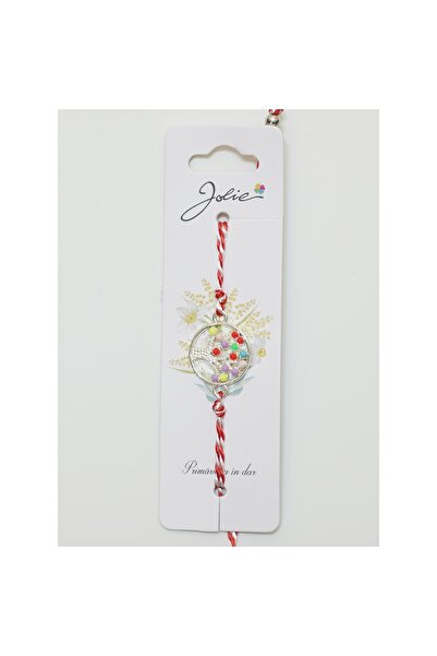 Flippy Martisor Bratara Alb-Rosu cu Pandantiv Metalic, Model 1