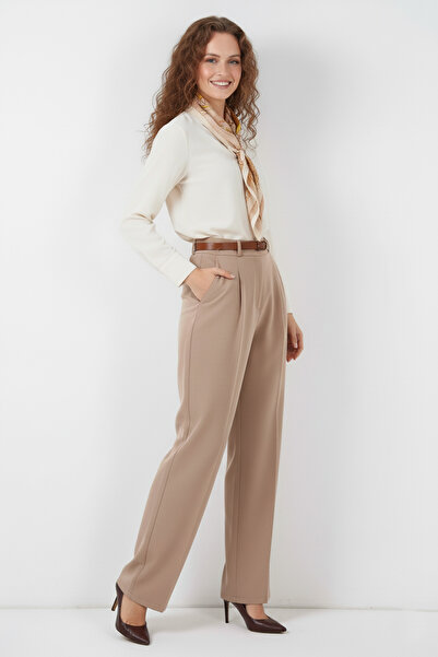 benguen Belted Hijab Pants 6696 Beige