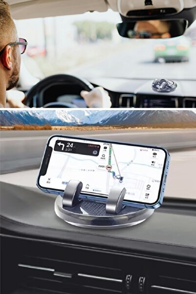 Buffer ® Numaratörlü Güçlü Yapışkanlı 360 Derece Dönebilen Su Geçirmez Araç İçi Telefon Tutucu Plasti