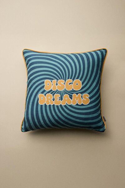 Vanilla Home Disco Dreams Printed Piped Detail Throw Pillow Cover