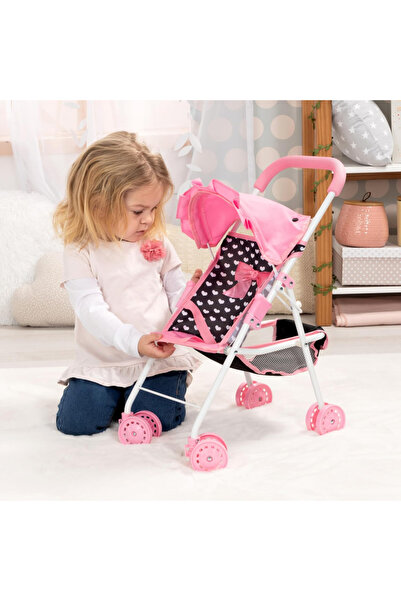 Bayer Complete playset for dolls Buggy hearts with swing, foldable stroller with hood, bag