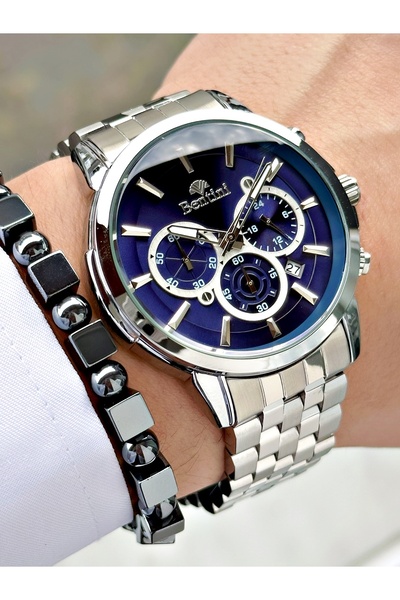 Bentini Men's Wrist Watch – Functional, Steel Band, Waterproof, 2-Year Warranty