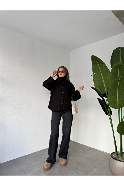 Lila Moda Women's Wool Scarf Cashmere Coat