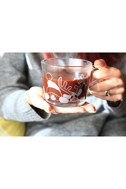 Astrid Deco Engraved glass mug with Christmas motif, Santa & Rudolf