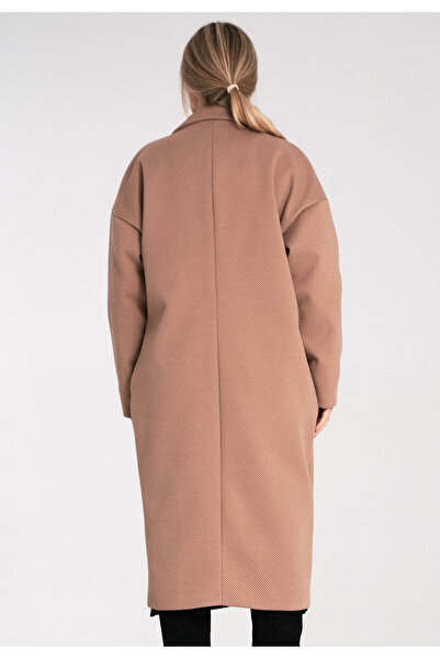 Figl Elegant striped coat for women - Winter coat for women - Beige coat M1111 r. Universal