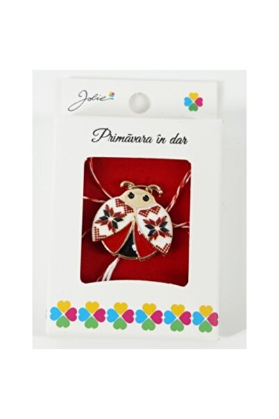 Flippy Martisor Brosa Mica in Cutie, Dimensiune Brosa 2,5-3 cm, Υλικό Μέταλλο, Model Buburuza Traditionala